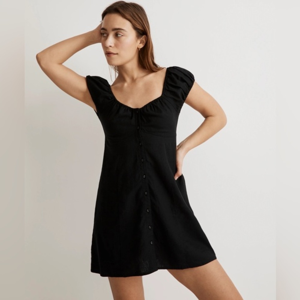 Madewell Margie Mini Dress True Black size 10 NWT